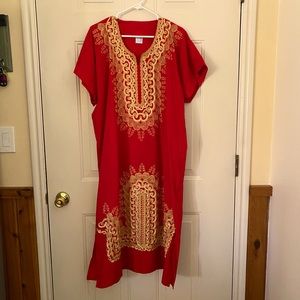 Egyptian midi red dress